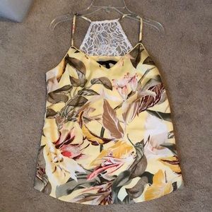 Patterned, silk tank top